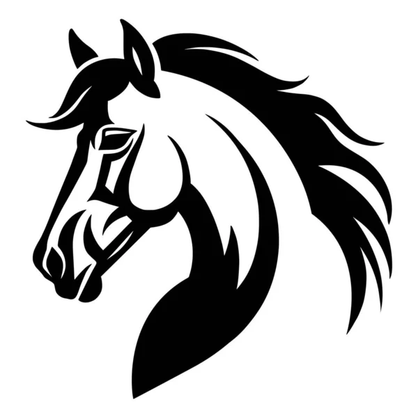 Testa Cavallo Animale Selvatico Illustrazione Buon Uso Logo — Vettoriale Stock