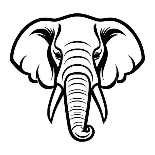 Sloní Hlava Divoké Zvíře Ilustrace Pro Logo — Stockový vektor