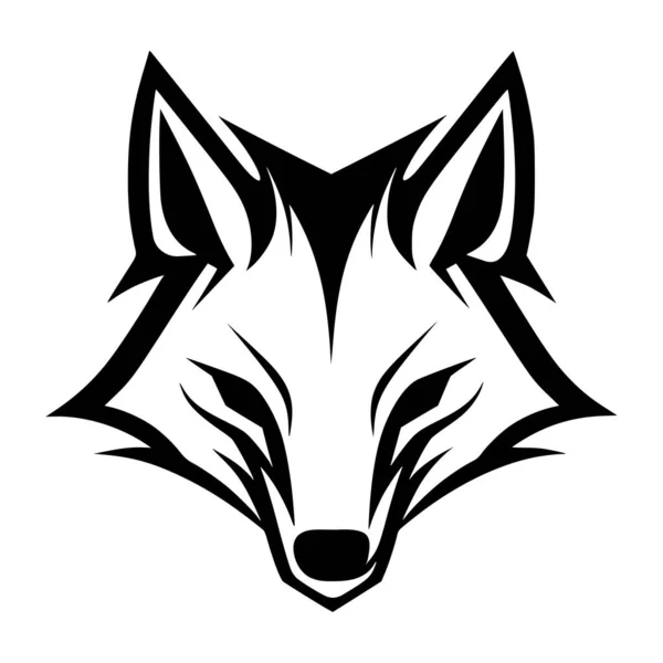 Schwarz Weiße Wolf Tier Illustration — Stockvektor