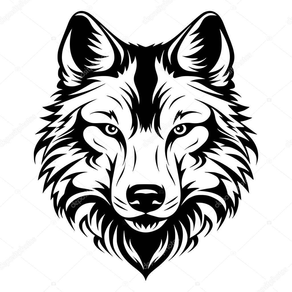 Wild animal wolf illustration for mascot or logo