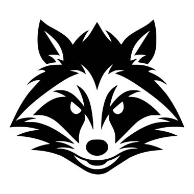 Rakun vahşi hayvan logosu ya da basit bir maskot çizimi