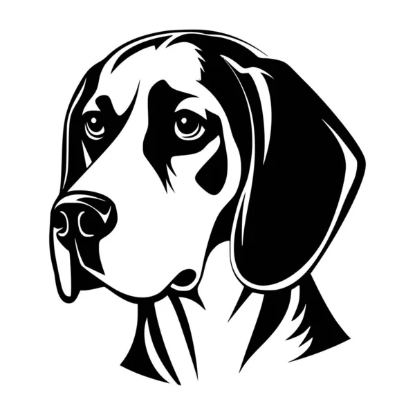 Illustration Tête Chien Beagle Pour Logo Mascotte Noir Blanc Simple — Image vectorielle