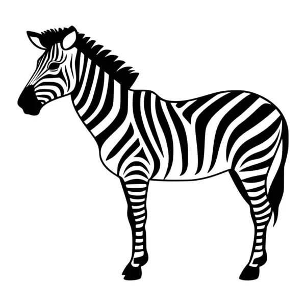 Zebra Teljes Test Illusztráció Logó Vagy Kabala — Stock Vector