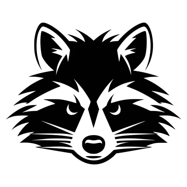 Wütender Waschbär Kopf Tier Illustration Für Logo — Stockvektor