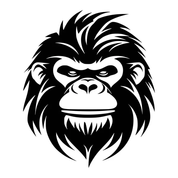 stock vector Monkey black illustration wild animal for logo or mascot