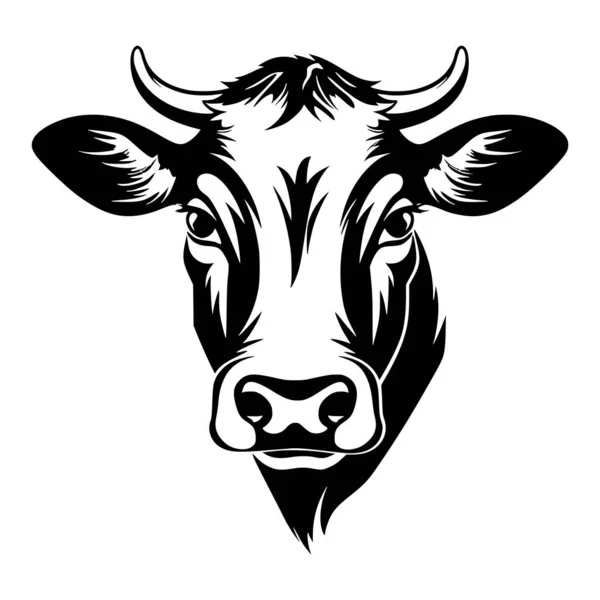 Ilustração Cabeça Vaca Símbolo Carne Mascote — Vetor de Stock