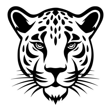 Leopar vahşi hayvan kafası logo için, basit bir çizim.