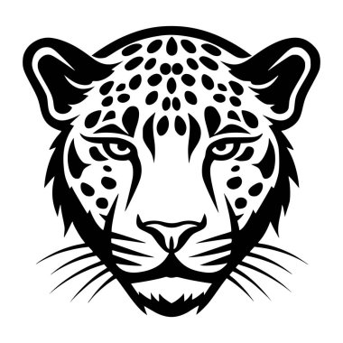 Logo veya maskot için leopar başı illüstrasyonu