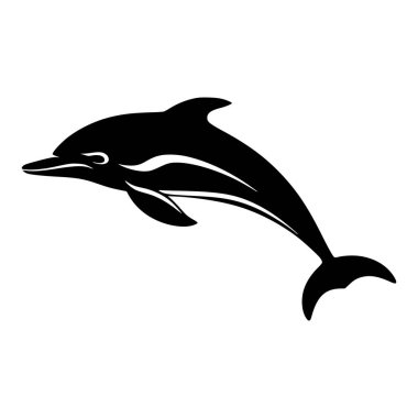 Yunus balığı logosu için hayvan çizimi