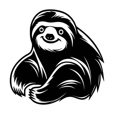 Tembel hayvan logosu ya da maskotu için basit bir illüstrasyon