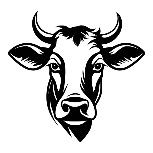 Vaca Granja Animal Ilustración Logotipo — Vector de stock