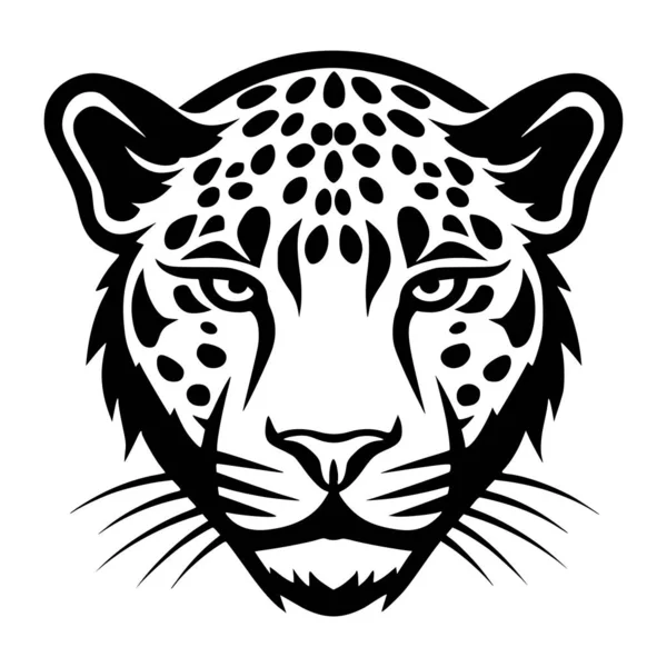 Иллюстрация Головы Леопарда Логотипа Талисмана — стоковый вектор
