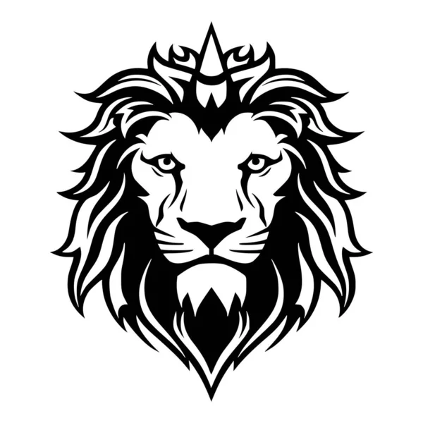 König Der Löwen Wildes Tier Mit Krone Illustration — Stockvektor