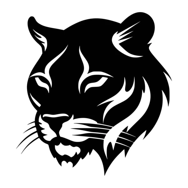 Logotipo Cabeça Pantera Ilustração Simples — Vetor de Stock