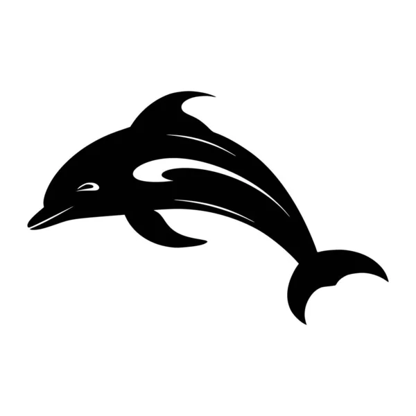Dauphin Poisson Animal Silhouette Pour Logo Mascotte — Image vectorielle