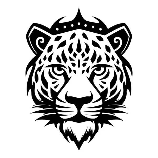 Guépard Animal Sauvage Avec Couronne Illustration Pour Logo Symbole — Image vectorielle