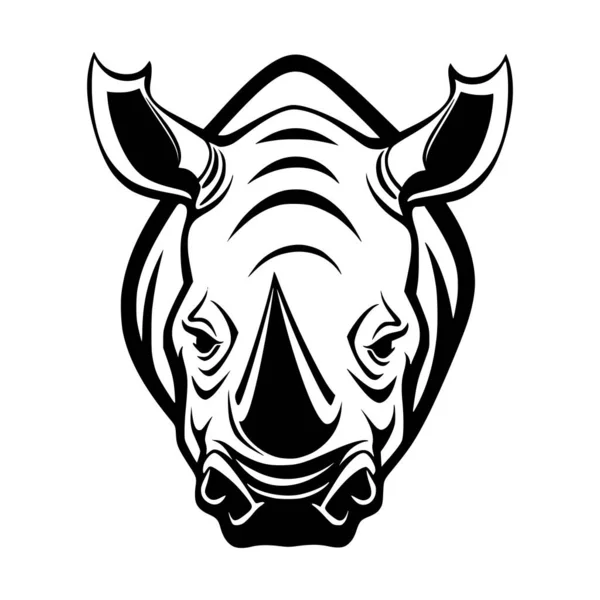 Ilustração Simples Animal Selvagem Rinoceronte Para Logotipo — Vetor de Stock