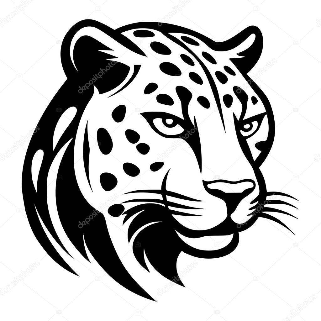 Cheetah head illustration animal logo or mascot