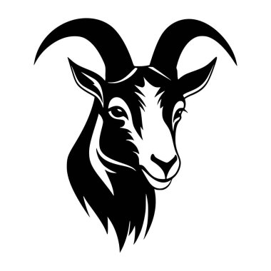 Logo için koyun veya keçi kafası illüstrasyonu