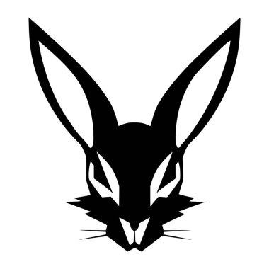 Logo veya maskot için tavşan başı silueti çizimi