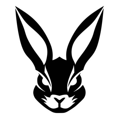 Logo ya da maskot için tavşan hayvan siluetinin basit bir çizimi