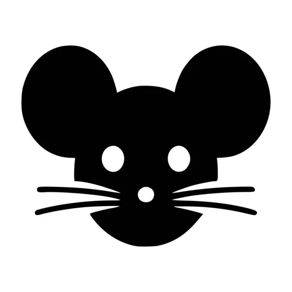 Ratón Ilustración Animal Silueta Negra Para Mascota Símbolo — Archivo Imágenes Vectoriales