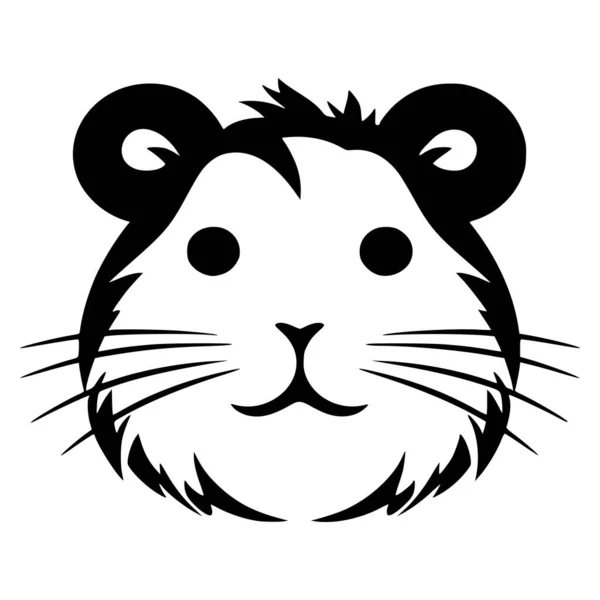 Mignon Hamster Visage Logo Symbole Illustration — Image vectorielle