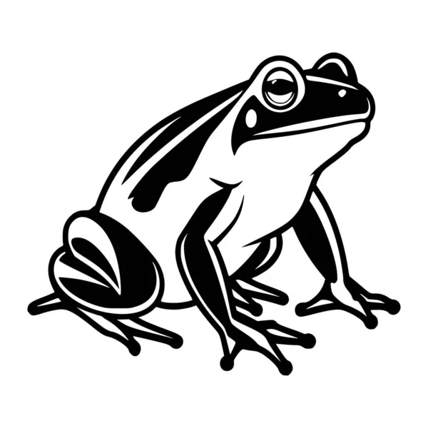 マスコットや着色ページのためのカエル動物のイラスト — ストックベクタ