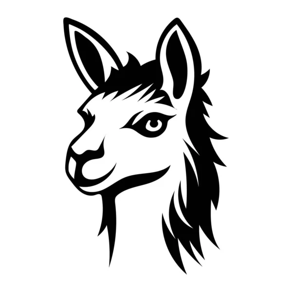 シンボルやマスコットのためのラマ動物ヘッドイラスト — ストックベクタ