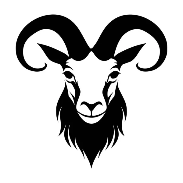 Goat Head Animal Illustration Logo Mascot — Stock Vector