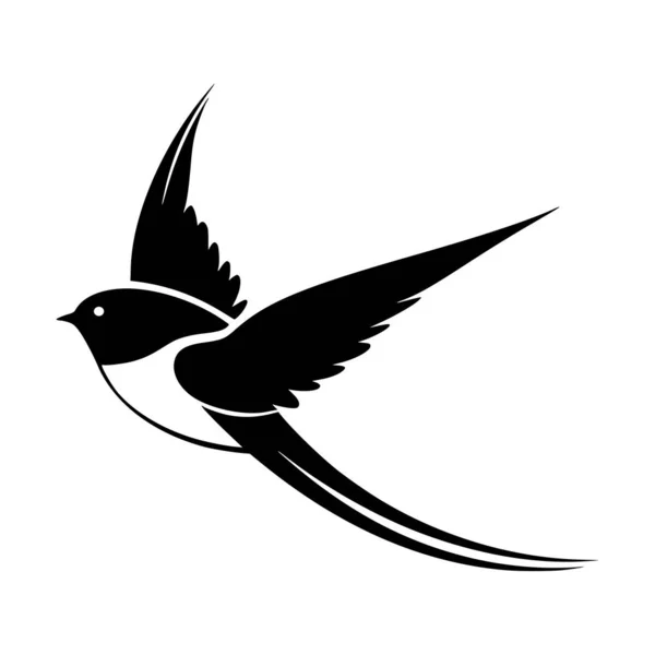 Deglutire Uccello Volare Illustrazione Silhouette Logo Mascotte — Vettoriale Stock