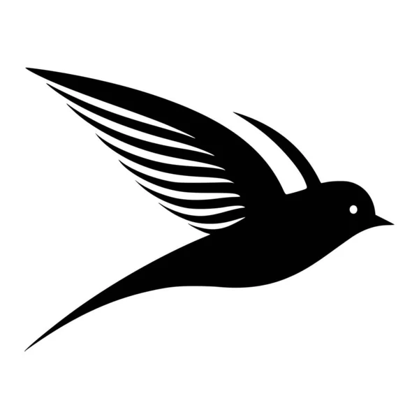 Schattig Slikken Dier Vliegen Vogel Illustratie Silhouet Voor Mascotte — Stockvector