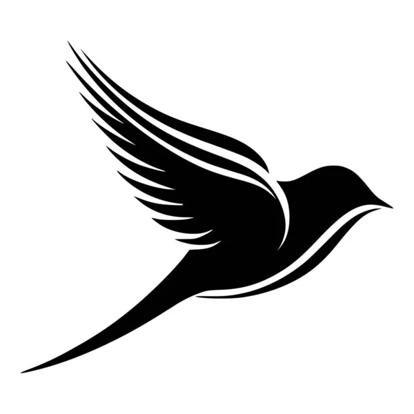 Slikken Vogel Dier Vliegen Illustratie Silhouet Voor Mascotte Symbool — Stockvector