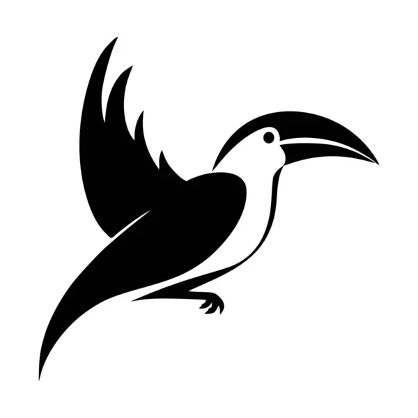 Toekan Vogel Vliegen Illustratie Voor Symbool Logo Mascotte — Stockvector