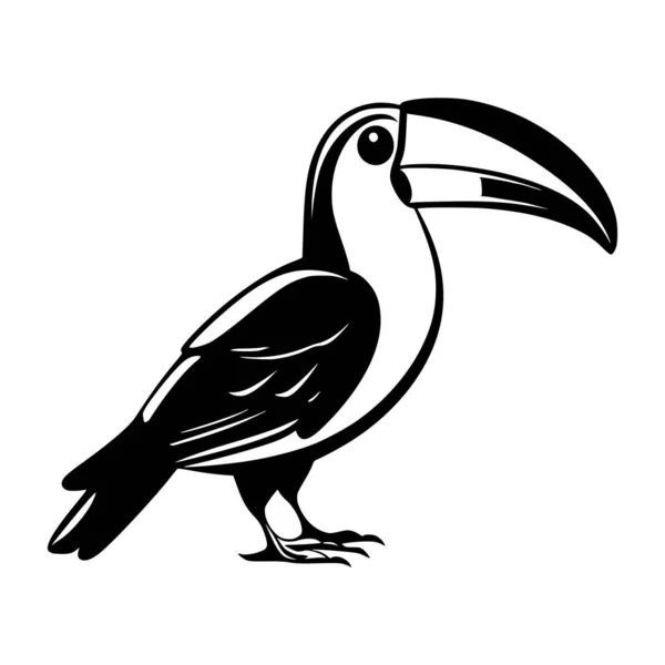 Pájaro Tucán Pie Pose Ilustración Para Logotipo Mascota — Vector de stock