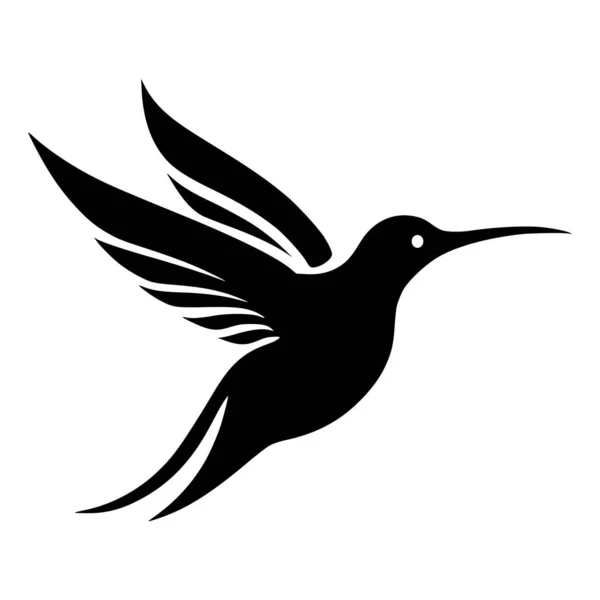 Kolibri Fliegendes Geflügel Tier Silhouette Für Logo Oder Maskottchen — Stockvektor