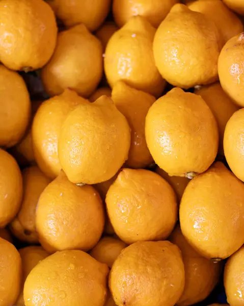 A group of wet lemon, top view of a group of wet lemon. Citrus concept idea.