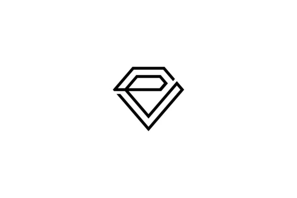 Первоначальное Письмо Diamond Logo Design Простой Формой — стоковый вектор