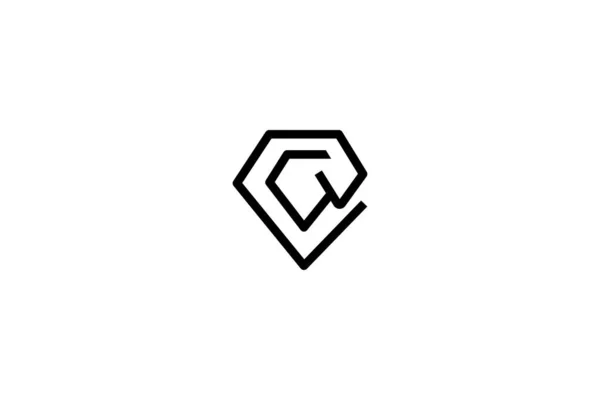 Kisbetűs Diamond Logo Design — Stock Vector