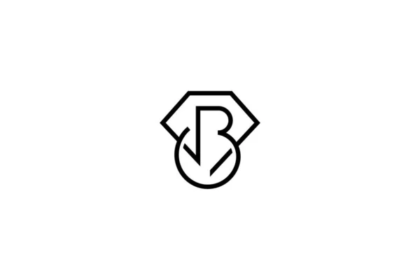 Diamante Letra Logo Diseño — Archivo Imágenes Vectoriales