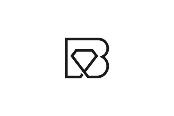 Ursprunglig Bokstav Diamond Logo Design — Stock vektor