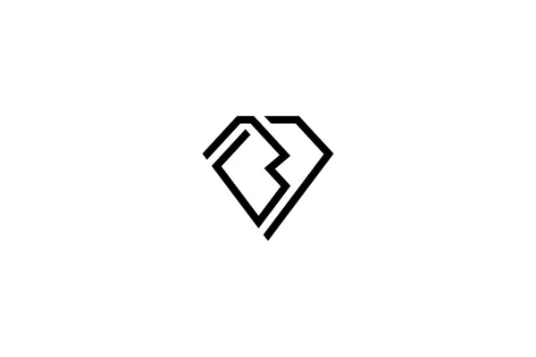 Lettre Simple Design Logo Diamant — Image vectorielle