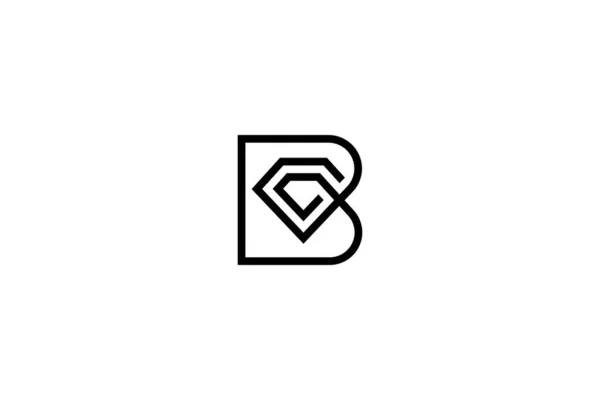 Lettre Initiale Simple Design Logo Diamant — Image vectorielle