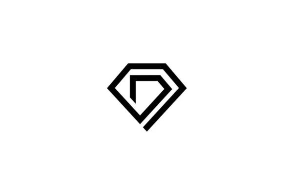 简单字母D钻石标志设计 — 图库矢量图片