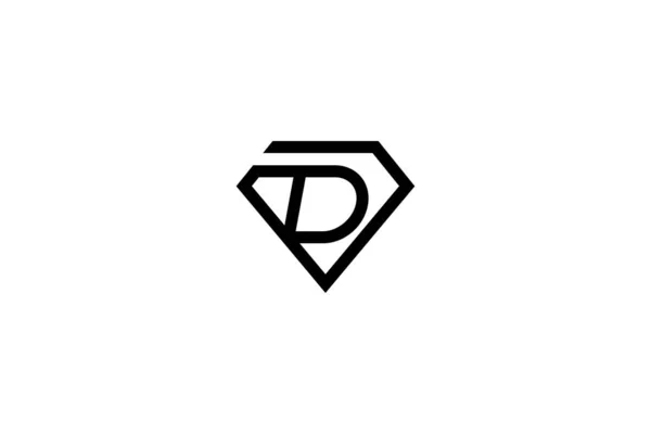 Oorspronkelijke Letter Diamond Logo Design — Stockvector