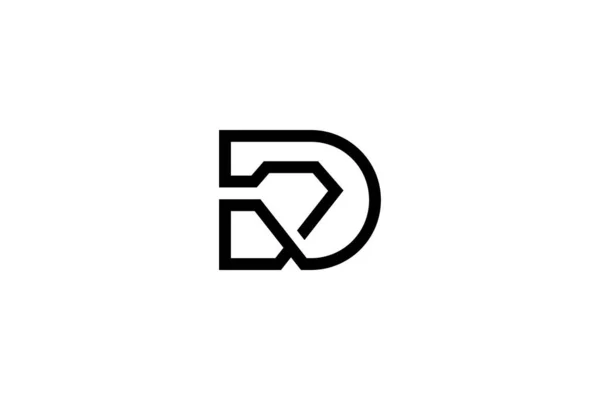 Modern Letter Diamond Logotyp Design — Stock vektor