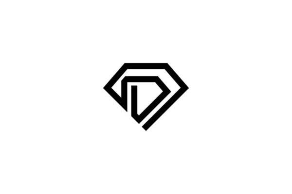 Résumé Lettre Design Logo Diamond — Image vectorielle
