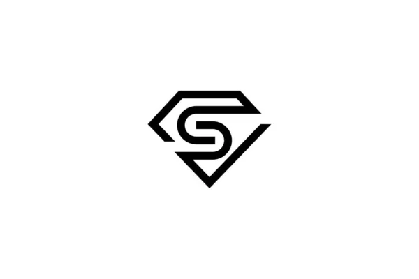 Absztrakt Vonali Betű Diamond Logo Design — Stock Vector