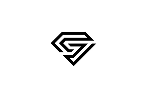 Monogram Letter Diamond Logo Design — Stockvector