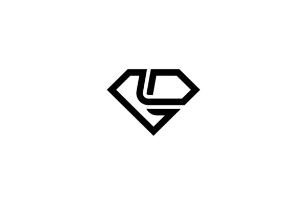 Carta Simples Diamond Logo Design — Vetor de Stock